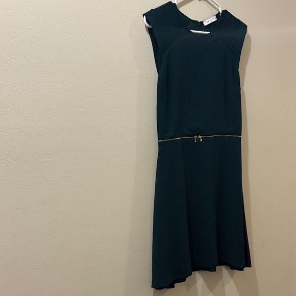 Sandro Paris emerald green Dress - size 2 - zip detail - cap sleeve. - Picture 1 of 7